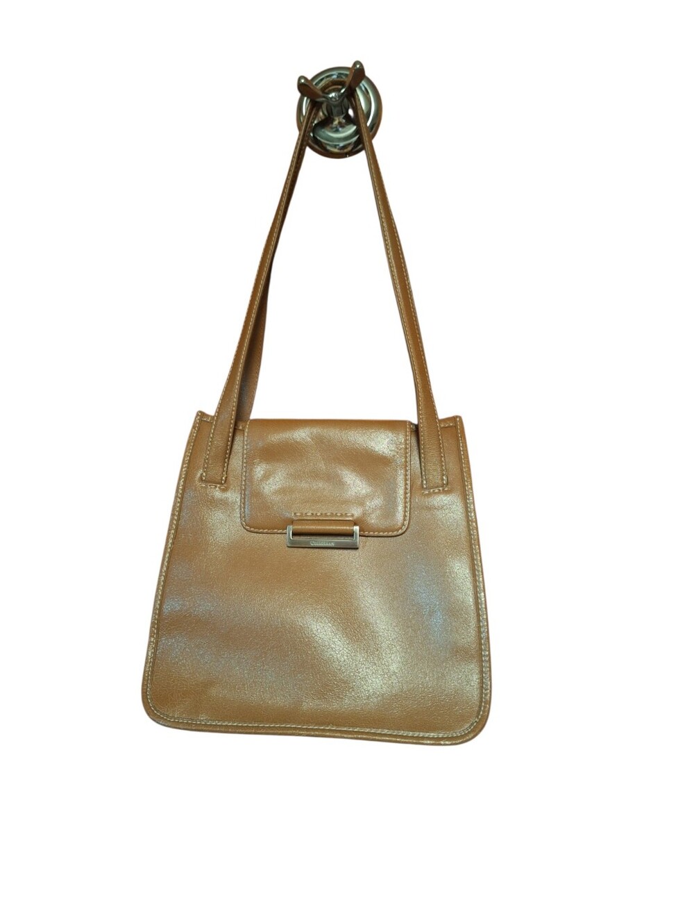 Cole Haan Mocha Brown Leather tote Bag Old Money Preppy Style Magnetic Close